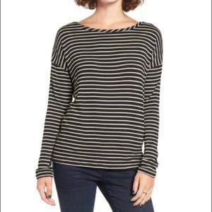 Stripe open back tee